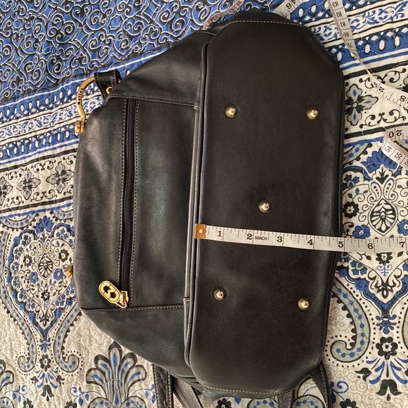 Marino Orlandi Black Soft Leather Shoulder Tote Bag Purse - Picture 13 of 16